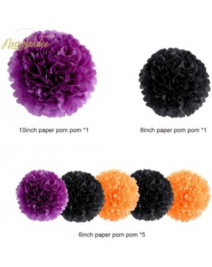 Tissue Pom Poms Orange Party Decorations - Black Purple Tissue Pom Pom Paper Lantern Honeycomb Ball for Wedding Birthday Than...