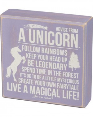 Stockings & Holders Distressed Lavender and White Box Sign- Advice from A Unicorn - C717YLLHKO6 $8.90