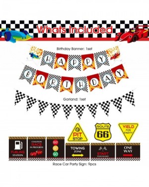 Party Packs Race Car Birthday Party Supplies - Race Car Party Decorations for Boys Birthday Banner Tablecloths Car Party Sign...