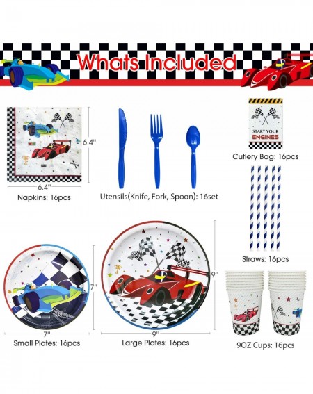 Party Packs Race Car Birthday Party Supplies - Race Car Party Decorations for Boys Birthday Banner Tablecloths Car Party Sign...