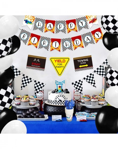 Party Packs Race Car Birthday Party Supplies - Race Car Party Decorations for Boys Birthday Banner Tablecloths Car Party Sign...