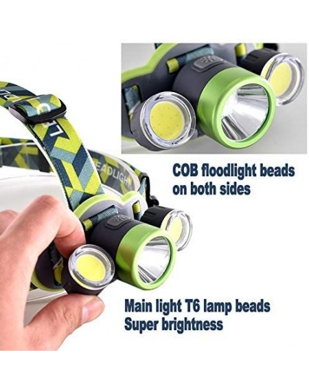 Outdoor Lighting Hooks LED Head Torch Headlight. Super Bright T6 Bulb Headlamp. 3 LED lights- 5 modes- illumination range 200...