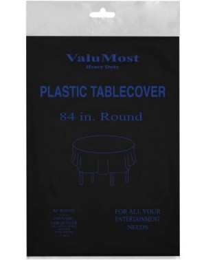 Tablecovers ValuMost Round Plastic Table Cover Available in 16 Colors- 84"- Black - Black - C211DGD8ZRZ $7.42