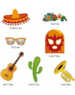 Photobooth Props 36 Pack Fiesta Party Decorations Photo Booth Props Selfie Props Sugar Skull Llama Poncho Sombrero Margarita ...