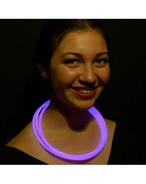 Favors Glow Sticks Bulk Wholesale Necklaces- 100 22" Purple Glow Stick Necklaces. Bright Color- Glow 8-12 Hrs- Connector Pre-...