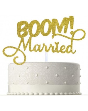 Cake & Cupcake Toppers BOOM! Married Wedding Cake Topper- Gold Glitter Funny Cake Topper- Quirky- Nerdy Topper - CJ19GALY9KD ...