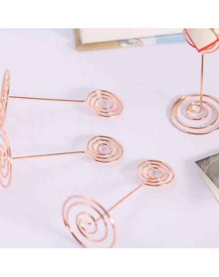 Place Cards & Place Card Holders 12pcs Place Card Holder Memo Holder Clip Photo Holder Table Number Holder Round Shape Rose G...