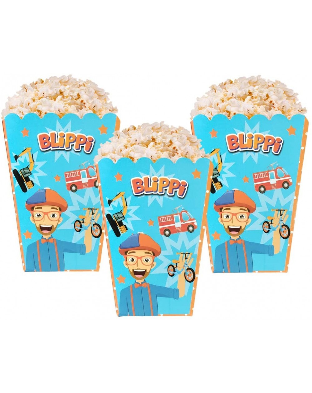 Party Packs 12 pcs BLippi popcorn boxes- BLippi themed party supplies- children's birthday party snack boxes - CV19ETEZR6O $1...