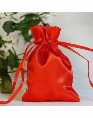 Favors 60 pcs 3x4-Inch Red Satin Drawstring Bags - Wedding Party Favors Jewelry Pouch Candy Gift Bags - Red - CK11BYCJPID $12.08