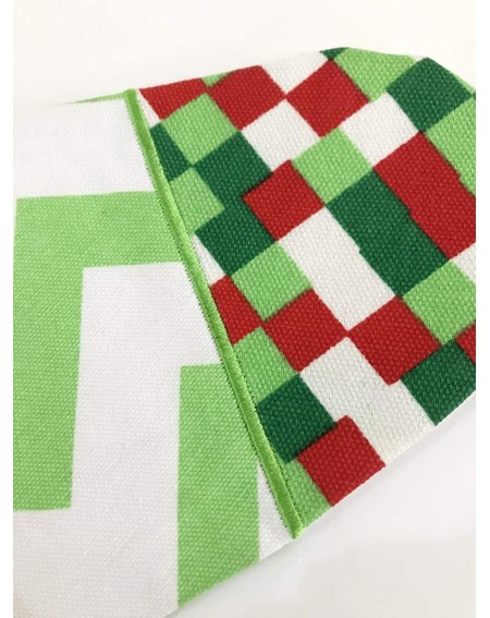 Stockings & Holders Set of 4 Family Christmas Stockings Large Holiday Stocking Cotton Canvas Red and Green Chevron Stripe Chr...