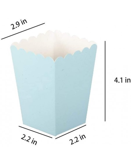 Favors Baby Blue Open-Top Popcorn Box Set of 12 Popcorn Favor Boxes Cardboard Candy Container Parties Mini Paper Popcorn Cont...