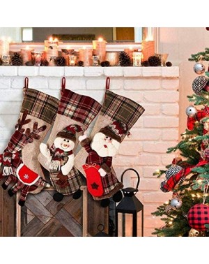 Stockings & Holders Christmas Stockings Christmas Moose Plaid Burlap Gift Box Christmas Tree Decoration New Year Gift Candy B...