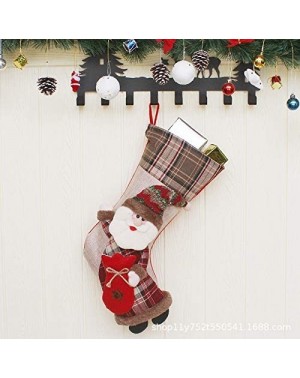 Stockings & Holders Christmas Stockings Christmas Moose Plaid Burlap Gift Box Christmas Tree Decoration New Year Gift Candy B...