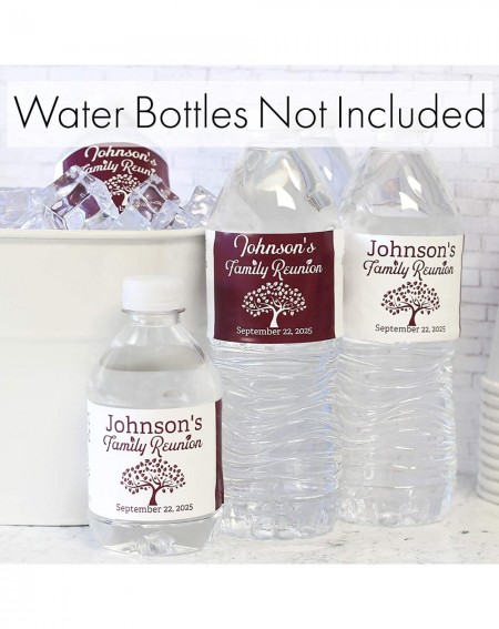 Favors Personalized Family Reunion Water Bottle Labels - 12 Stickers (Maroon) - Maroon - CN19DG43SOC $8.58