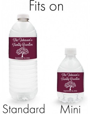 Favors Personalized Family Reunion Water Bottle Labels - 12 Stickers (Maroon) - Maroon - CN19DG43SOC $8.58