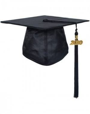 Party Hats Unisex Adult Shiny Graduation Cap with 2020 Tassel Year Charm - Black - C518GU5T6RT $9.24