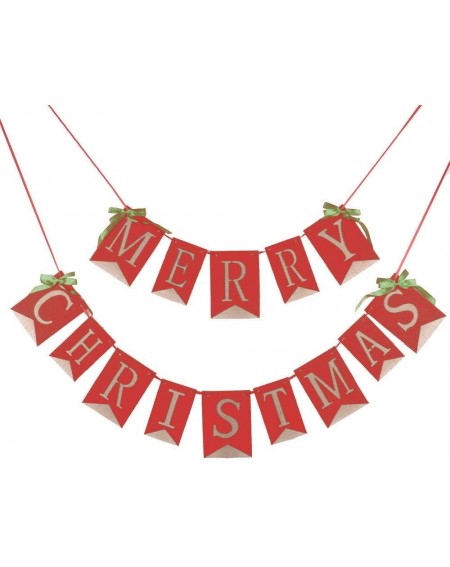 MERRY CHRISTMAS Burlap Banners Garlands for Xmas Party Decoration Photo ...