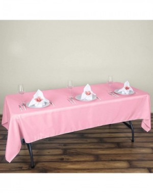 Tablecovers 6-Pack Pink Plastic Tablecloth - Plastic Table Cover - Disposable Tablecloths 54" x 108" Table Cloth 100% Recycla...