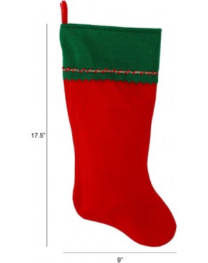 Stockings & Holders Personalized Christmas Stocking- Red and Green Felt with Dog Paws - Green With Embroidered Dog Paws - CM1...