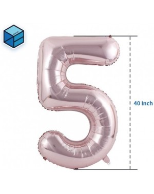 Balloons Jumbo Digital Balloons 40 inch Decoration for Birthday Anniversary Festival Party Reusable(Rose Gold Number 5) - Ros...