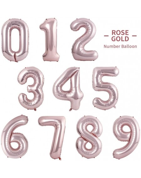 Balloons Jumbo Digital Balloons 40 inch Decoration for Birthday Anniversary Festival Party Reusable(Rose Gold Number 5) - Ros...