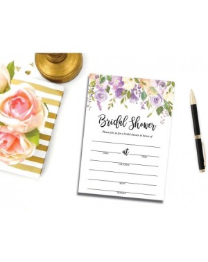 Invitations 50 Purple Floral Bridal Shower Invitations and Envelopes (Large Size 5x7) - (50 Count) - CH196UMHXHI $12.87