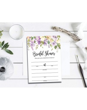 Invitations 50 Purple Floral Bridal Shower Invitations and Envelopes (Large Size 5x7) - (50 Count) - CH196UMHXHI $12.87