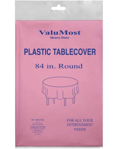 Tablecovers ValuMost Round Plastic Table Cover Available in 16 Colors- 84"- Pink - Pink - CX11DGD91WX $10.23