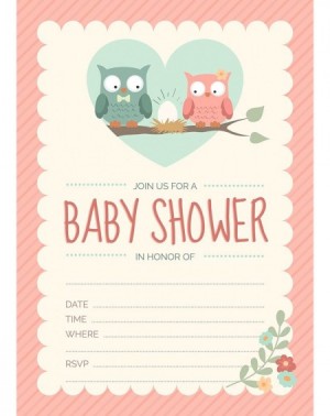 Invitations 24 Pink Owl Girl 5x7 Baby Shower Invites and 24 White Envelopes - C218D930ZN7 $16.17