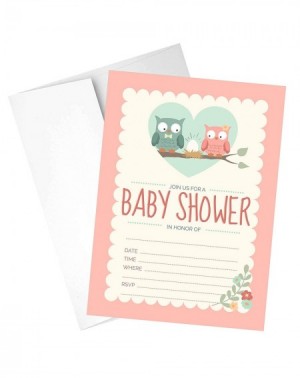 Invitations 24 Pink Owl Girl 5x7 Baby Shower Invites and 24 White Envelopes - C218D930ZN7 $16.17