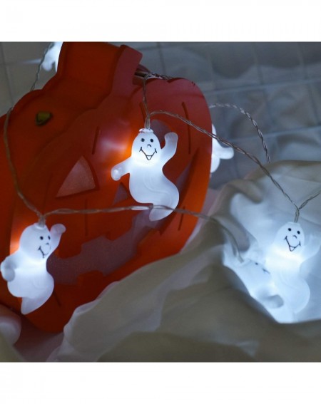 Indoor String Lights 30 LED Halloween Ghost String Lights- Battery Operated Halloween Lights with Remote- 8 Modes Fairy Light...