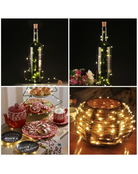 Indoor String Lights 10 LED Bulbs Cork Lights Battery Powered (12 pcs) - 39 Inch Long String Wine Bottle Cork Fairy Lights fo...