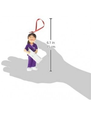 Ornaments OC-230-FBR Female Scrubs Nurse Christmas Ornament- 4-1/4-Inch- Purple - Purple - C8119O2M3BV $15.31