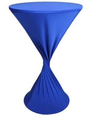 Tablecovers Cocktail Spandex Fitted Stretchable Elastic Tablecloth 24x43 Inch Royal Blue - Royal Blue - CG184EYQ9G6 $15.49