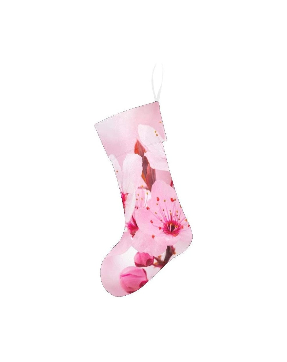 Stockings & Holders Pink Cherry Blossom Christmas Stocking for Family Xmas Party Decoration Gift 17.52 x 7.87 Inch - Multi19 ...