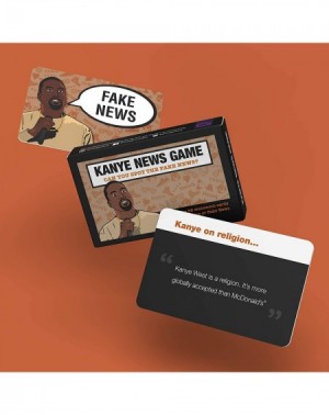 Party Games & Activities Kanye News Game - Guess The Fake News Kanye Quote Comedy Card Game - Fun True Or False Guessing Game...