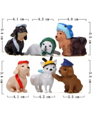 Cake & Cupcake Toppers 6 Pcs Cute Puppy Miniature Figurine Toys Figurines Playset- Cake Toppers- Cake Decoration - C118A9U0GL...