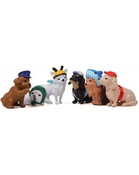 Cake & Cupcake Toppers 6 Pcs Cute Puppy Miniature Figurine Toys Figurines Playset- Cake Toppers- Cake Decoration - C118A9U0GL...