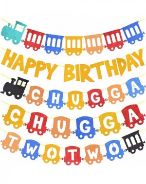 Banners 2nd Birthday Train Party Supplies- Chugga Chugga Two Two Train 2nd Birthday Party- Chuuga Chugga Two Two Train Birthd...