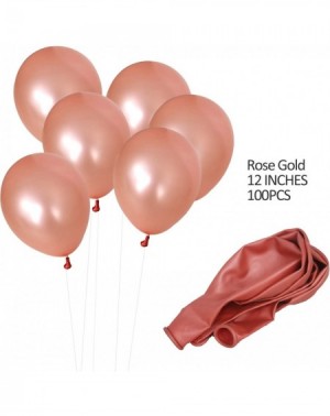 Balloons 100 PCS 12 Inches Pearlized Rose Gold Latex Balloons Large Thick Big Round Shining Pearlescent Biodegradable Bulk He...