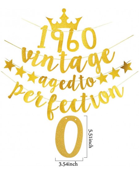 Banners 60th Birthday Party Decorations - Glitter Vintage 1960 Aged to Perfection Birthday Banner - 60 Year Old Birthday Part...