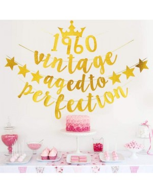 Banners 60th Birthday Party Decorations - Glitter Vintage 1960 Aged to Perfection Birthday Banner - 60 Year Old Birthday Part...