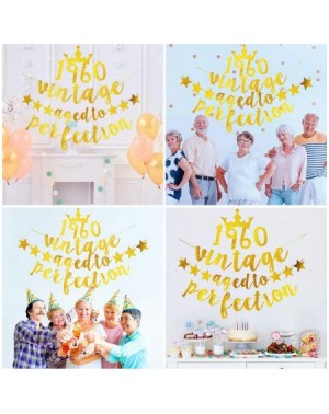 Banners 60th Birthday Party Decorations - Glitter Vintage 1960 Aged to Perfection Birthday Banner - 60 Year Old Birthday Part...