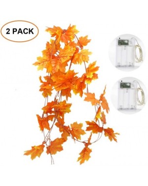 Garlands 2 Pack Thanksgiving Fall Decorations Leaf Lighted Garland String Lights for Indoor Outdoor 7.55 ft Maple Leaves 40 L...