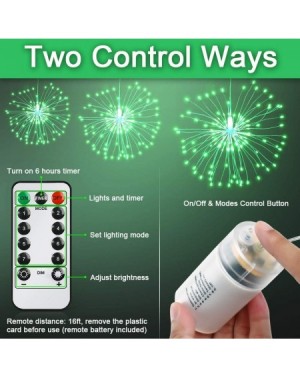 Indoor String Lights Firework String Lights- 8 Modes 120 LED 2 Pack Dimmable Starburst Lights- Waterproof Battery Operated wi...