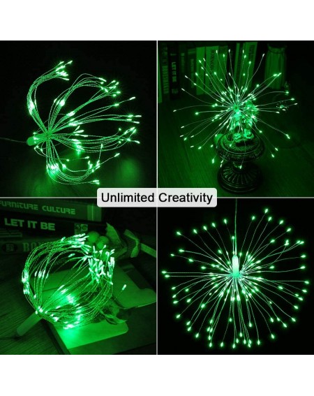 Indoor String Lights Firework String Lights- 8 Modes 120 LED 2 Pack Dimmable Starburst Lights- Waterproof Battery Operated wi...