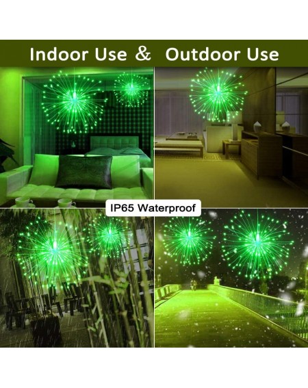 Indoor String Lights Firework String Lights- 8 Modes 120 LED 2 Pack Dimmable Starburst Lights- Waterproof Battery Operated wi...