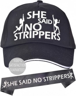 Adult Novelty Bachelor Bachelorette Party Supplies- She said no strippers Hat- She said no strippers Sash- Bachelor Party Sup...