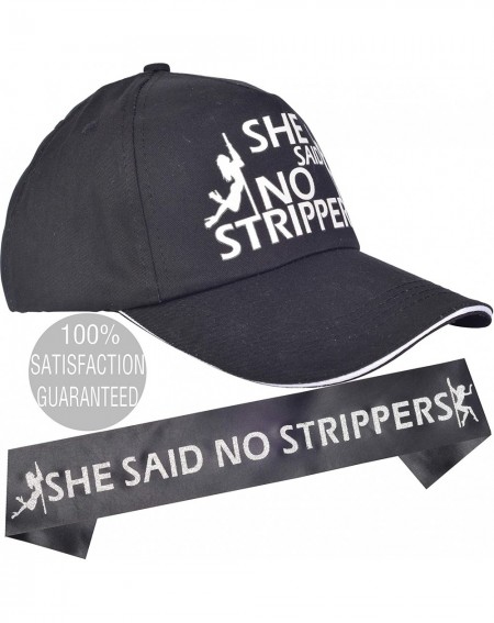 Adult Novelty Bachelor Bachelorette Party Supplies- She said no strippers Hat- She said no strippers Sash- Bachelor Party Sup...