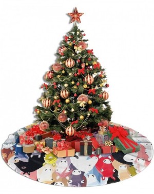 Tree Skirts Colorful Cartoon Horses Merry Christmas Tree Skirt for Xmas Holiday Party Tree Mat Decor Ornaments 36 Inch - Colo...